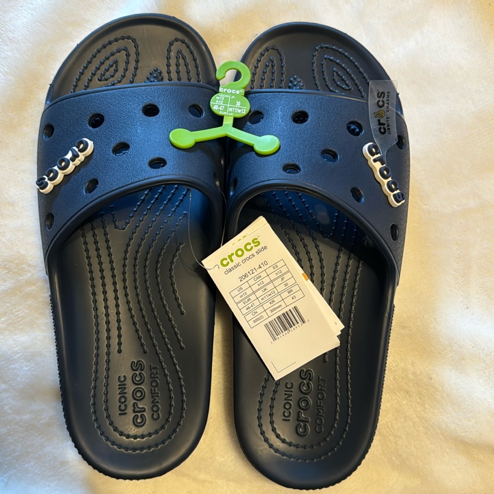 Men’s Croc Slides. Size 12 NEW